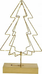 Zaros Christmas Decorative Illuminated Metal Tree 46cm Gold