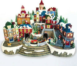 Aca Christmas Illuminated Decorative Village with Battery with Music and Movement 35.5x35.5x30cm.