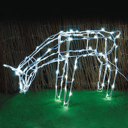 Aca Christmas Metal Outdoor Illuminated Deer Figure White 70x41x14cm