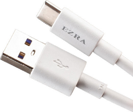 Ezra DC72 USB 2.0 Cable USB-C Male - USB-A White 1m