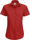 B&C SW.P64 Women's Monochrome Short Sleeve Shirt Deep Red