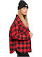 Femeie Carou Roșu Overshirt Oversized