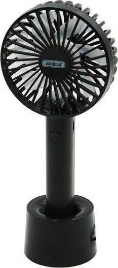 Andowl Q-C21 Ανεμιστηράκι Χειρός USB Επαναφορτιζόμενο Μαύρο