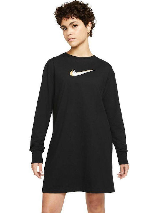 nike black long sleeve mini dress