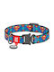 WauDog Superman Logo Κολάρο Σκύλου σε Μπλε χρώμα Περιλαίμιο με Smart ID 25mm x 35-58cm