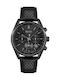 Hugo Boss Uhr Chronograph Batterie mit Schwarz Lederarmband