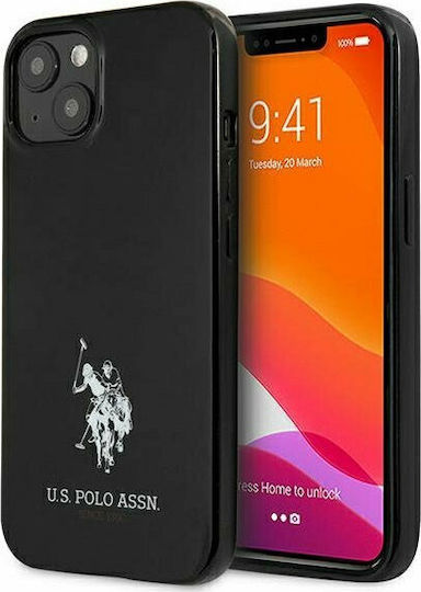 U.S. Polo Assn. Horses Logo Back Cover Plastic Black (iPhone 13 mini)