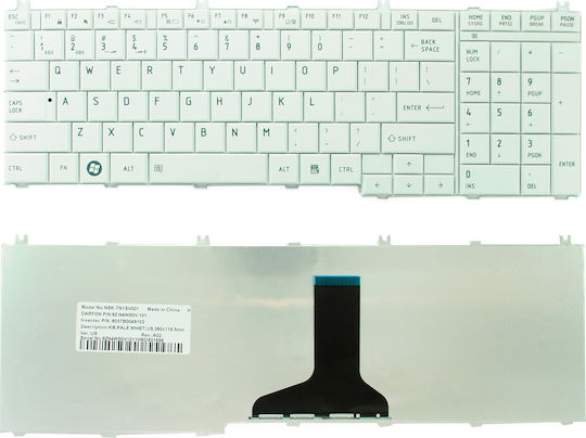Tastatură Laptop Pentru Satellite C650/C660/C665/C670 Fără Cadru Și Dispunere Engleză (SUA) În Culoare Albă