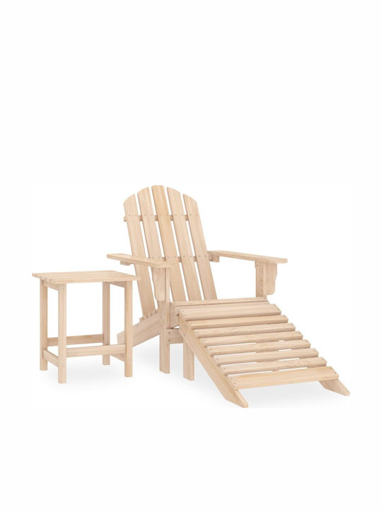Градински И Басейнови Шезлонги Дървена Adirondack Бежов 69.5x147.5x89.5см