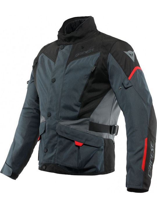 Dainese Tempest 3 D-Dry Winter Men's Motorcycle Jacket Cordura Waterproof Ebony/Black/Lava-Red