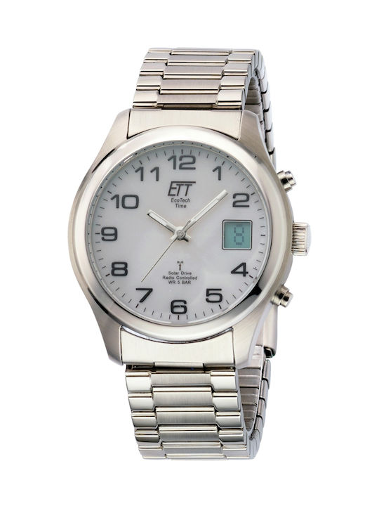 ETT Watch Solar with Silver Metal Bracelet