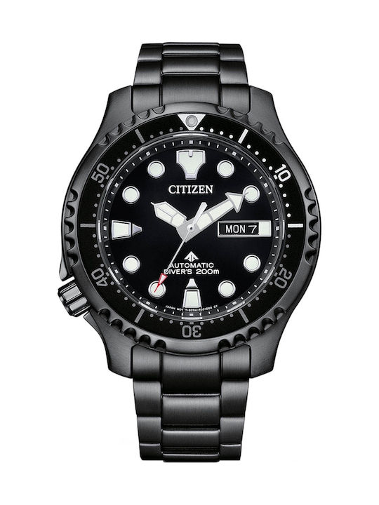 Citizen Promaster Ρολόι Αυτόματο με Μεταλλικό Μπρασελέ σε Μαύρο χρώμα