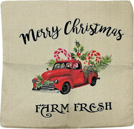 XMASfest Christmas Decorative Square Pillowcase Beige 43x43cm