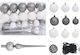 Ornament suspendat Mix Ornamente Plastic Argintiu Set 61buc