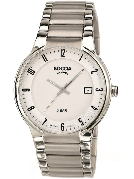 Boccia Men's Watch 39mm Battery with Silver Met...