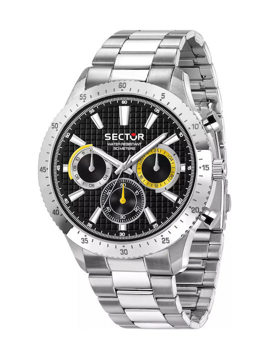 Sector Uhr Chronograph Batterie mit Silber Metallarmband