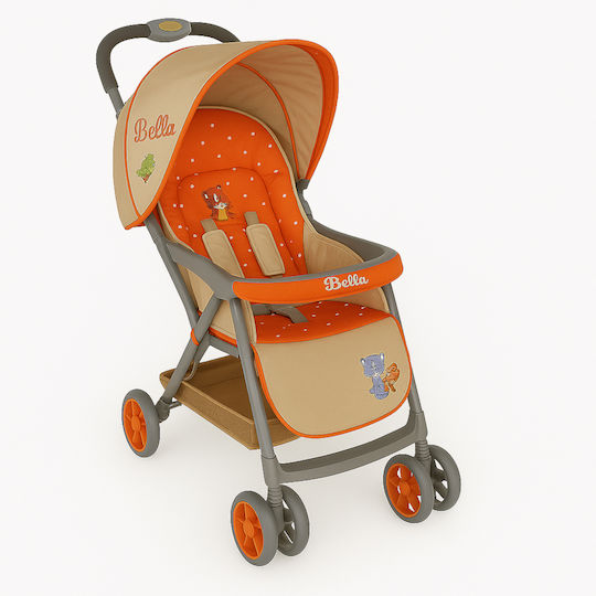 Beboulino Bello Adjustable Baby Stroller Suitable for Newborn Orange Lion + Elephant 9.5kg