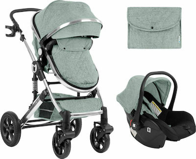 Kikka Boo Darling 3 in 1 Adjustable 3 in 1 Baby Stroller Suitable for Newborn Mint 12kg