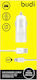 Budi Car Charger 12W 2.4A with One Port 1xUSB-A with Lightning Cable White Color