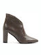 Leather Women's Ankle Boots Brown