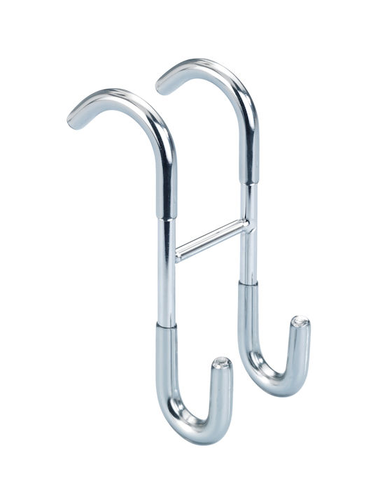 Wenko 246841121 Άγκιστρο Μπάνιου Διπλό ​12x7.5cm Inox Ασημί
