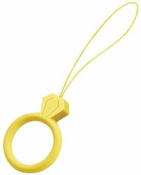 Diamond Ring Strap Holder for Mobile Yellow