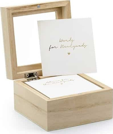 PartyDeco KG8 Wedding Wish Box Beige 9,5 x 9,5 x 6cm