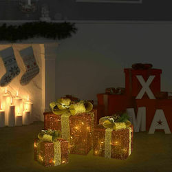 vidaXL Illuminated Fabric Box Red 3 Pieces vidaXL Illuminated Fabric Box Red 3 Pieces