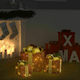 vidaXL Beleuchtet Weihnachtliche Stoff Figur Box Rot 3Stück