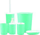 22170 Badezimmer-Accessoire-Set Kunststoff Grün 6Stück