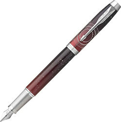 Parker I.M. Premium Special Edition Stilou Fine Roșu din Alamă cu Albastru Cerneală