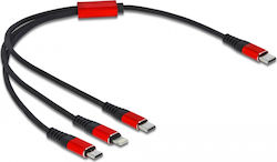 DeLock Cablu USB la Lightning / Type-C / micro USB 0.3m 86710