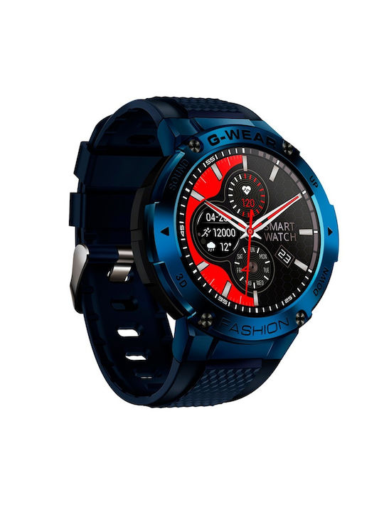 Microwear K28H Ceas inteligent cu pulsometru (Blue Case / Blue Silicone Strap)