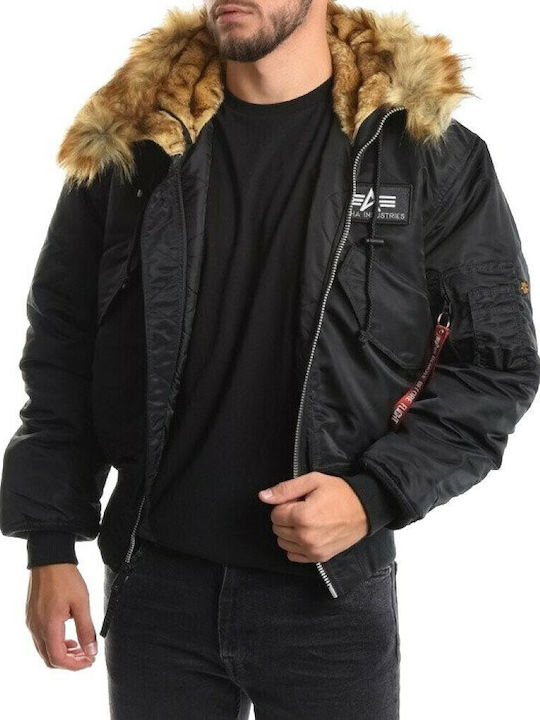 Alpha Industries Winter Jacke Bomber Schwarz