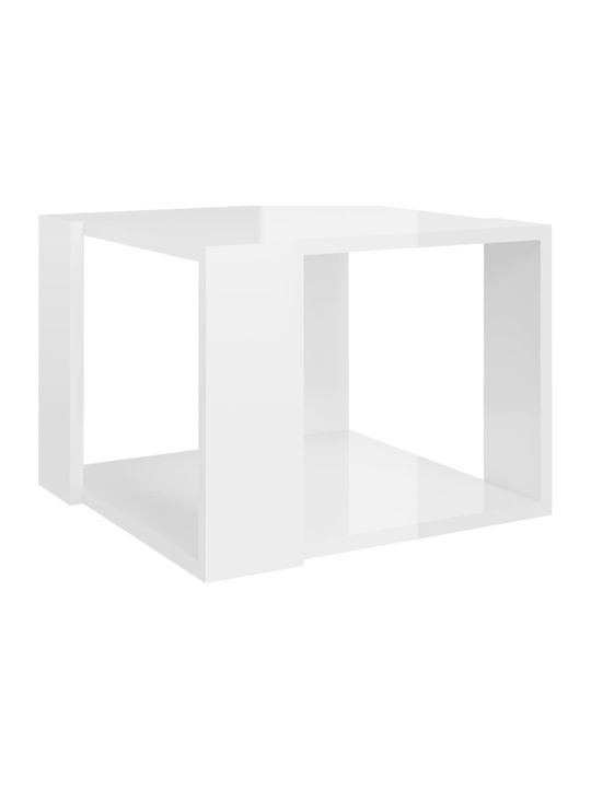 Rectangular Wooden Coffee Table Λευκό L40xW40xH30cm