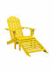 Deckchair Wooden Adirondack Yellow 147.5x70x88.5cm.