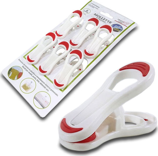 Clothespins made of Silicone 6pcs White