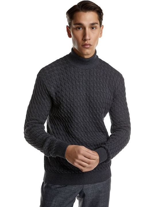 Bizzaro Herren Baumwoll-Strickrollkragenpullover BZ2127250-2 Blau