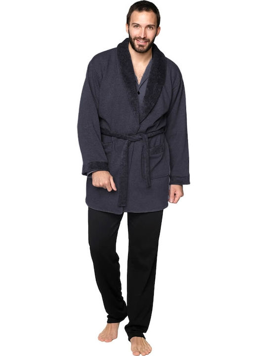 Rafael A5030 Χειμερινή Ανδρική Πιτζάμα Fleece Navy Μπλε