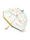 Djeco Umbrelă pentru copii Mâner curbat Little Flowers colorată cu diametrul de 79cm.