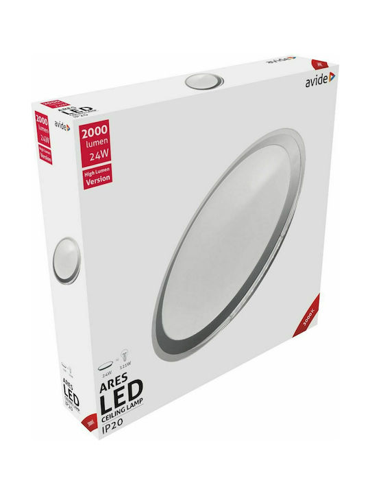 Avide ACLO38WW-24W-ARE Klassisch Metall Deckenleuchte mit integriertem LED in Gray Farbe 43Stück