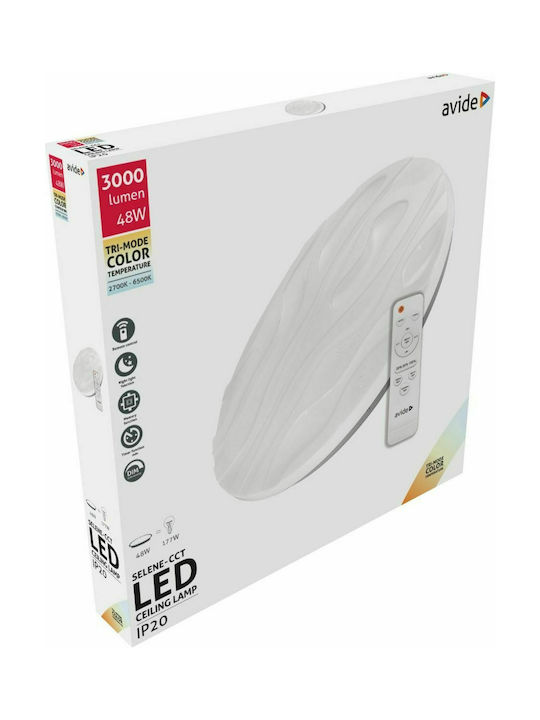 Avide ACLOCCT-48W-R-SEL Classic Glass Ceiling Mount Light with Integrated LED in White color 49pcs