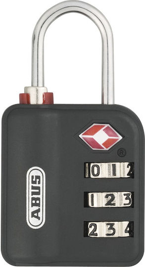 Abus Steel Padlock Brass Combination with TSA Certification 30mm Black 6pcs