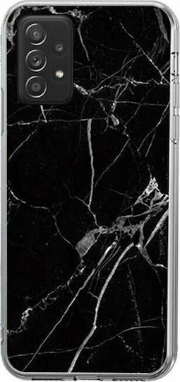 Wozinsky Marble Umschlag Rückseite Silikon Schwarz (Galaxy A72)