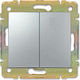 Legrand Valena Recessed Wall Switch Double Frame-Free Aller Retour Silver
