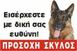 "Λυκόσκυλο" Warnschild Vorsicht Hund 30x20cm