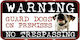 Ergo "Warning Νο Tresspassing" Sign Caution Dog 15x31cm.