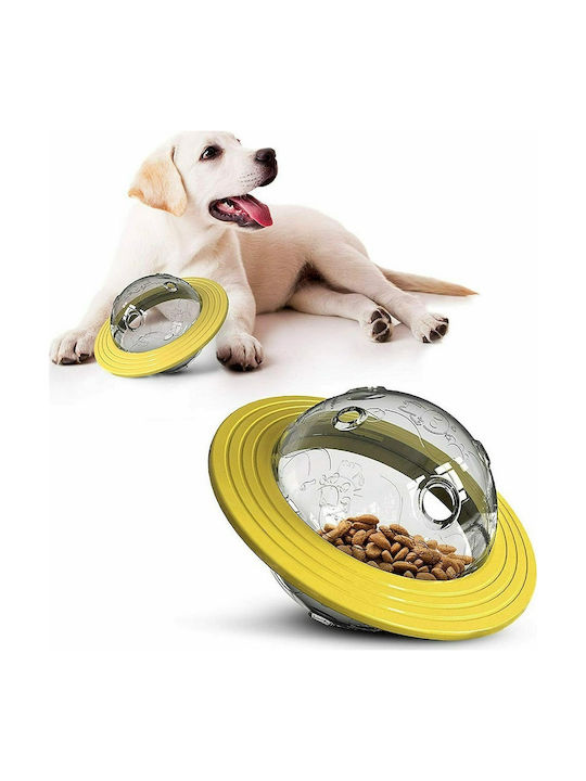 Rolinger Dog Planet Treat Toy Dog Training Toy Small Yellow 11.3cm