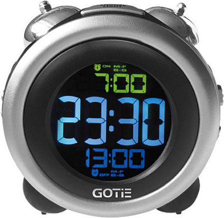 Gotie Tabletop Digital Clock with Alarm Silver GBE-300S