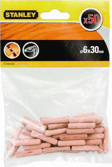 Stanley Wooden Dowels 6mm 50pcs STA66430